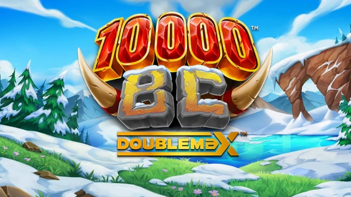 Tampilan visual slot 10000 BC DoubleMax dengan elemen es dan mammoth